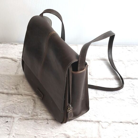 Crazy Horse Brown Leather Shoulder bag - Picture 5 of 6